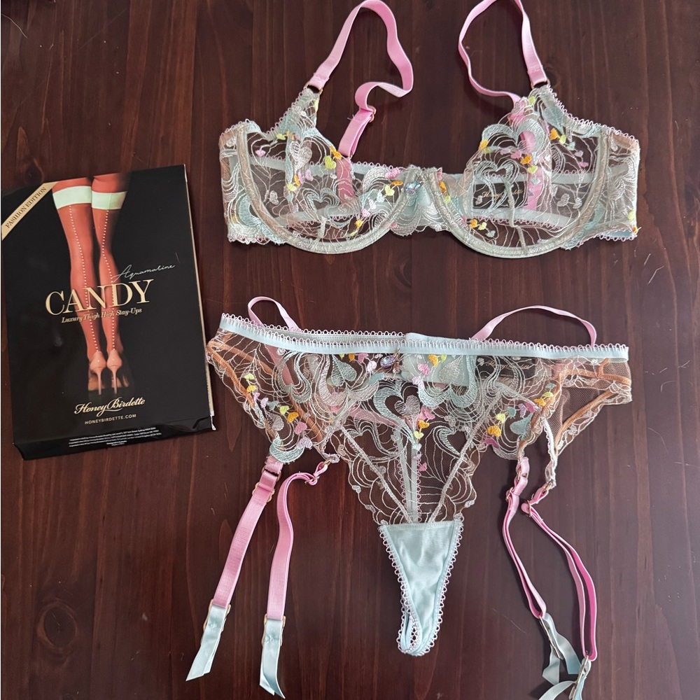 Honey Birdette Aquamarine “Candy” set